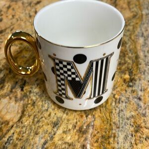 Mackenzie Childs initial M coffee mug